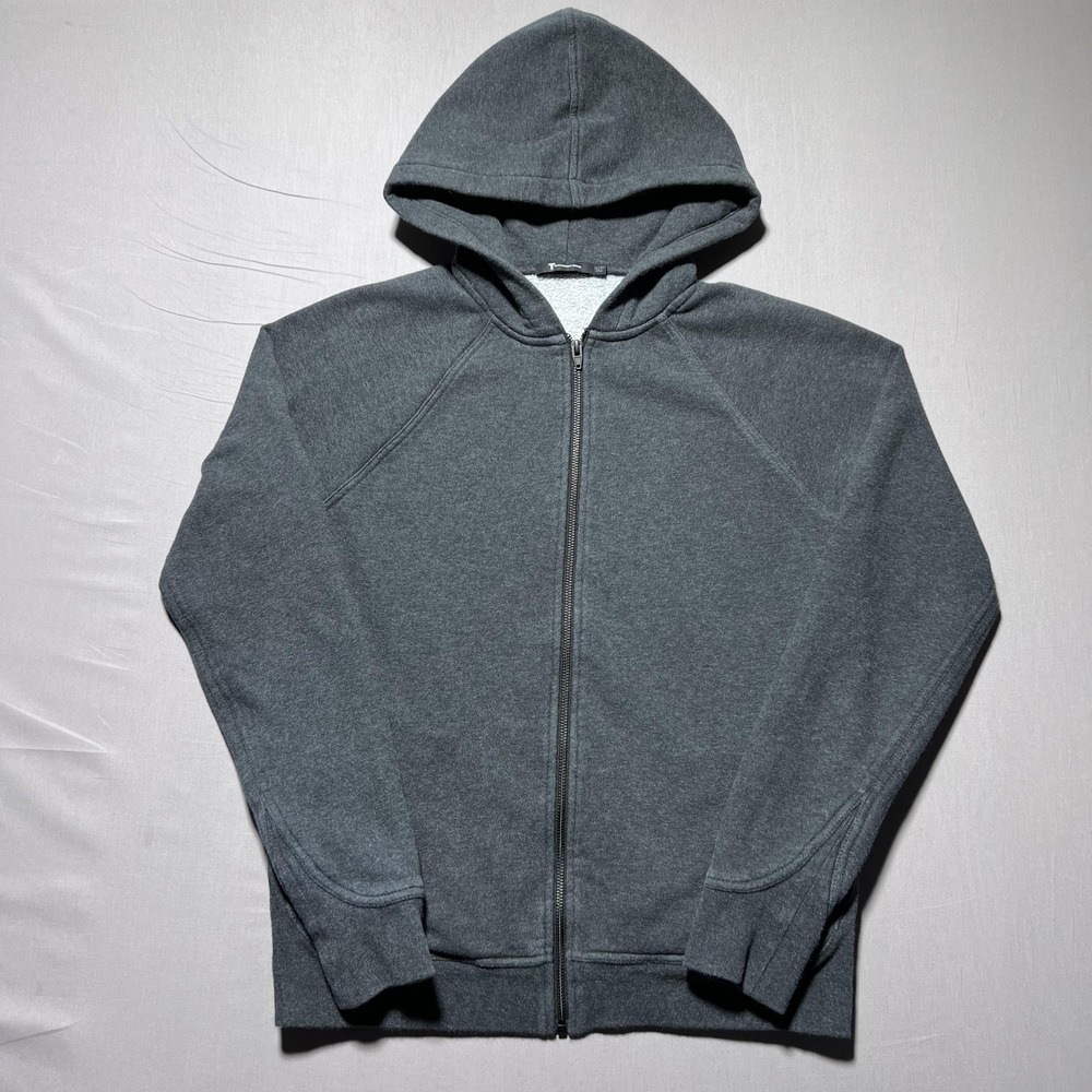 T Alexander Wang Hoodie Womens XS Gray Full Zip‎ Raglan Pockets Cotton Blend